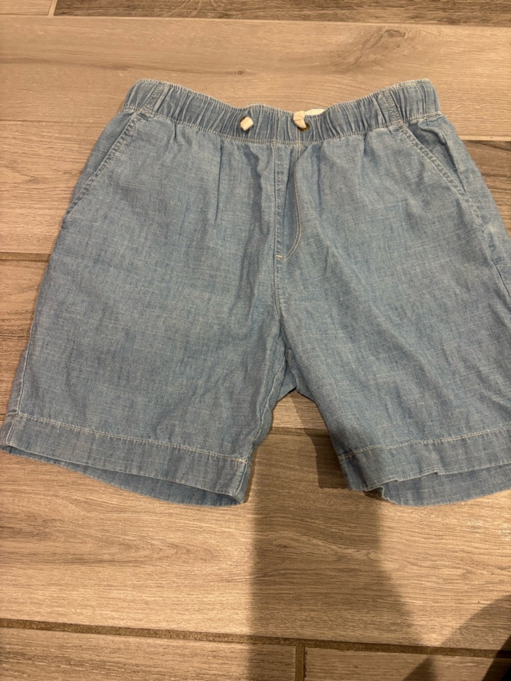 Crewcuts Light Blue Denim-Style Drawstring Shorts